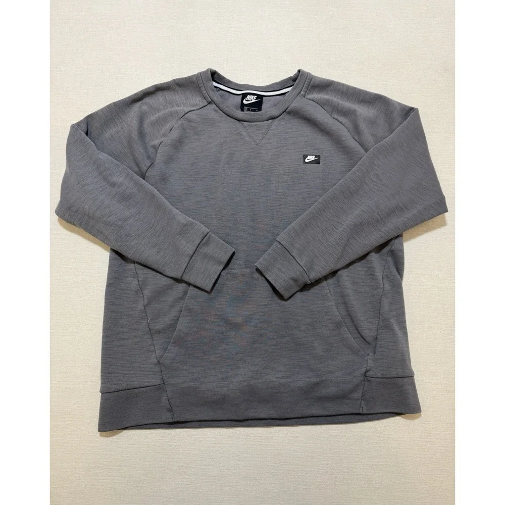 Nike NSW Optic Crew Sweatshirt Sweater Men's Large Gray Kangaroo 928465-021